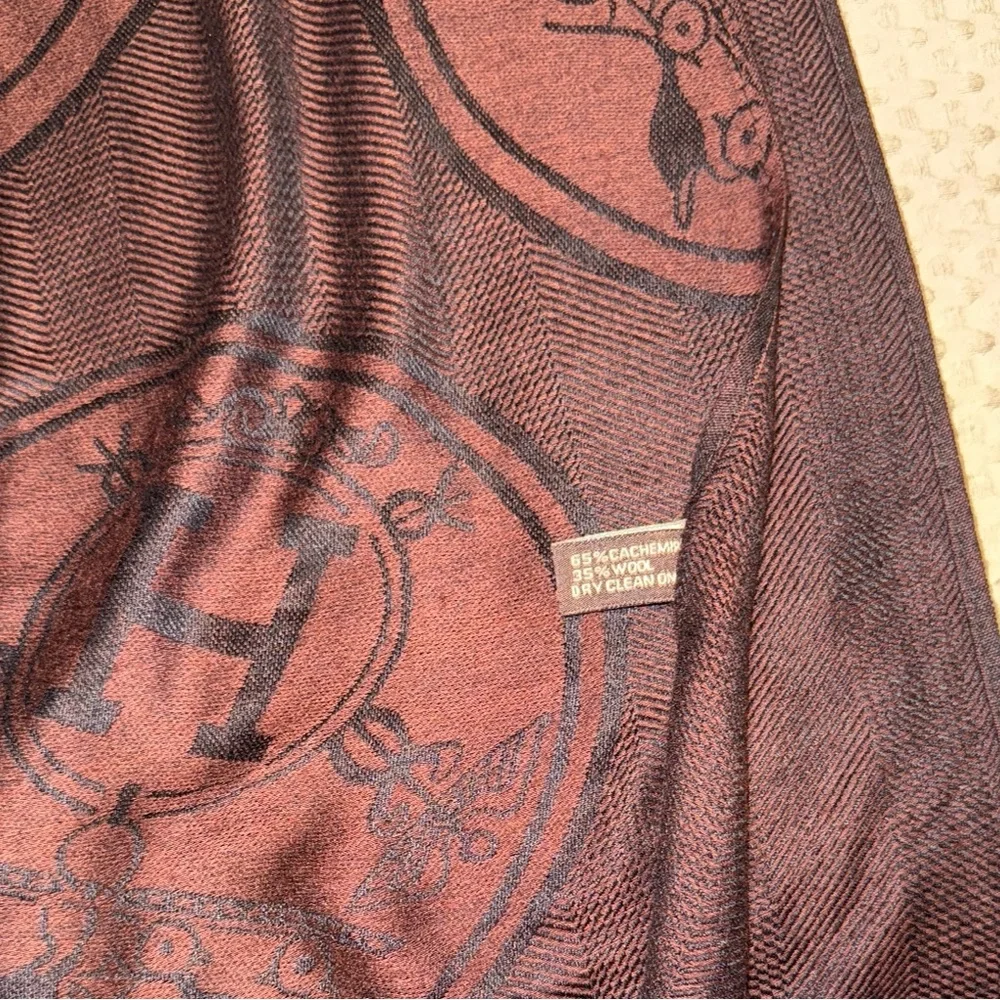 Deep Brown & Black Oversized Scarf